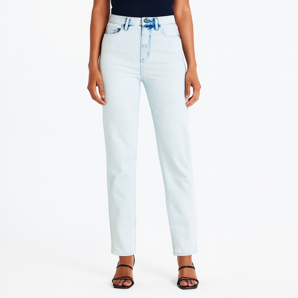 Soft Surroundings Blue Straight Leg Pull on Jeans Classic Fit Small